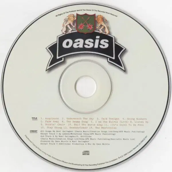 Oasis - The Masterplan (CD) 영국반 초판 VG