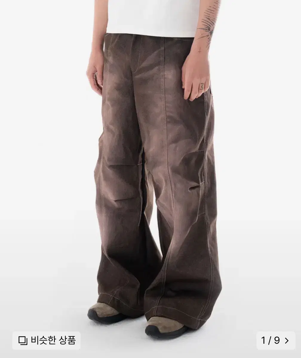 (2)아캄 팬츠 Sprayed Denim Pants (Brown)