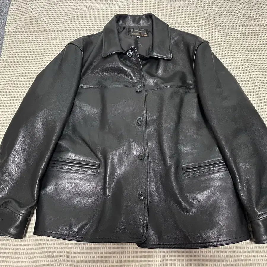 Boncoura Sasha Leather Car Coat (Black)