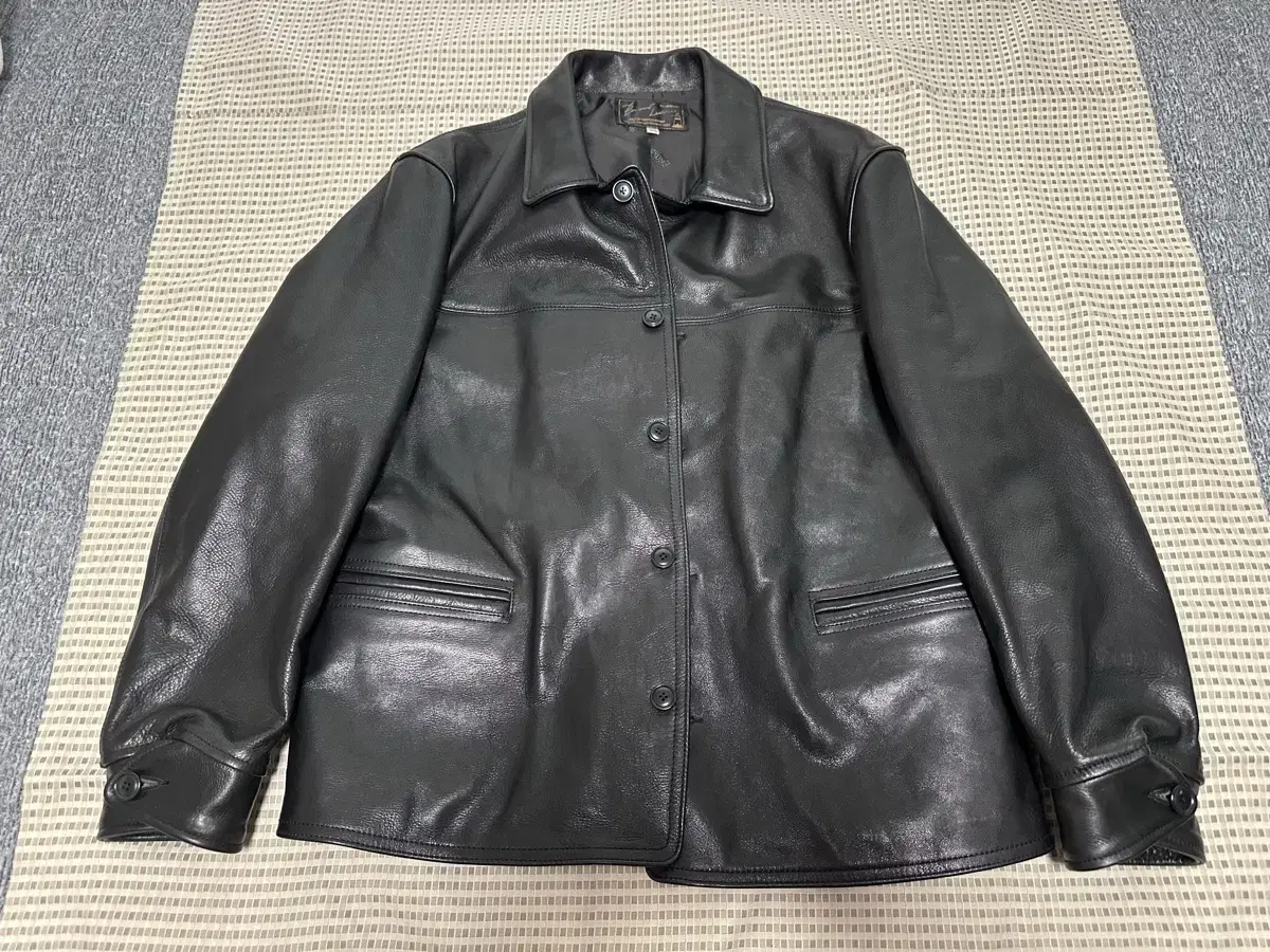 Boncoura Sasha Leather Car Coat (Black)