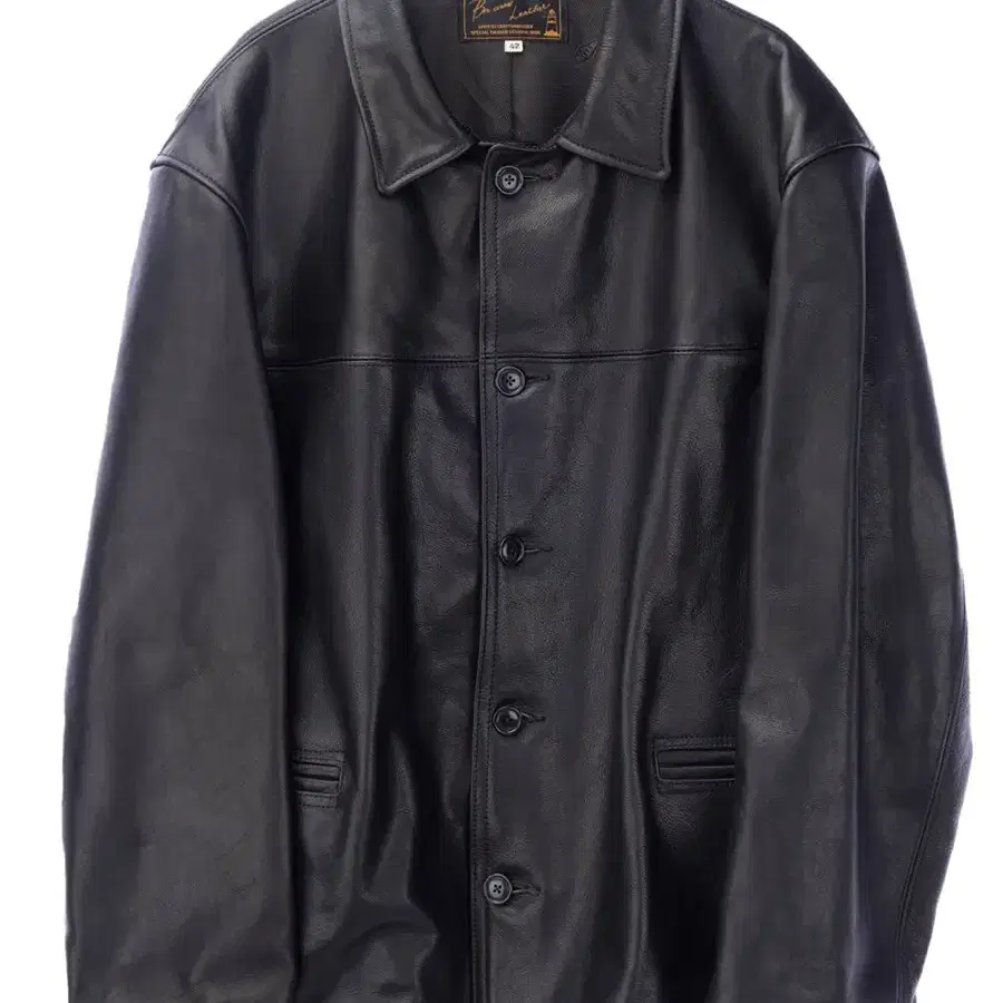 본쿠라 Sasha Leather Car Coat (Black)