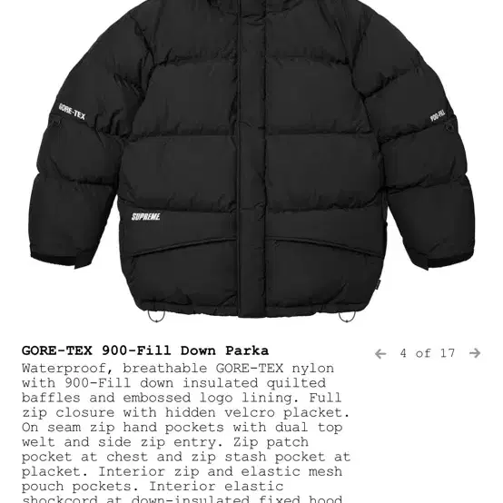 SUPREME GORE-TEX 900-Fill DOWN PARKA