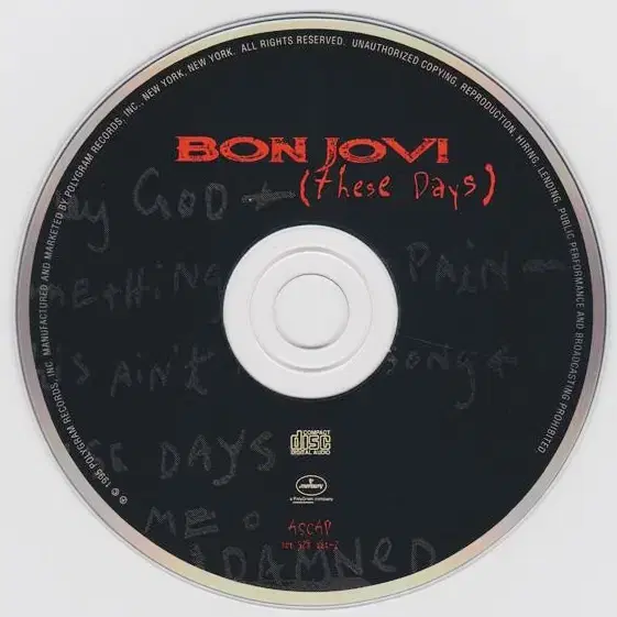 Bon Jovi - These Days (CD) 미국반 초판 민트급 중고