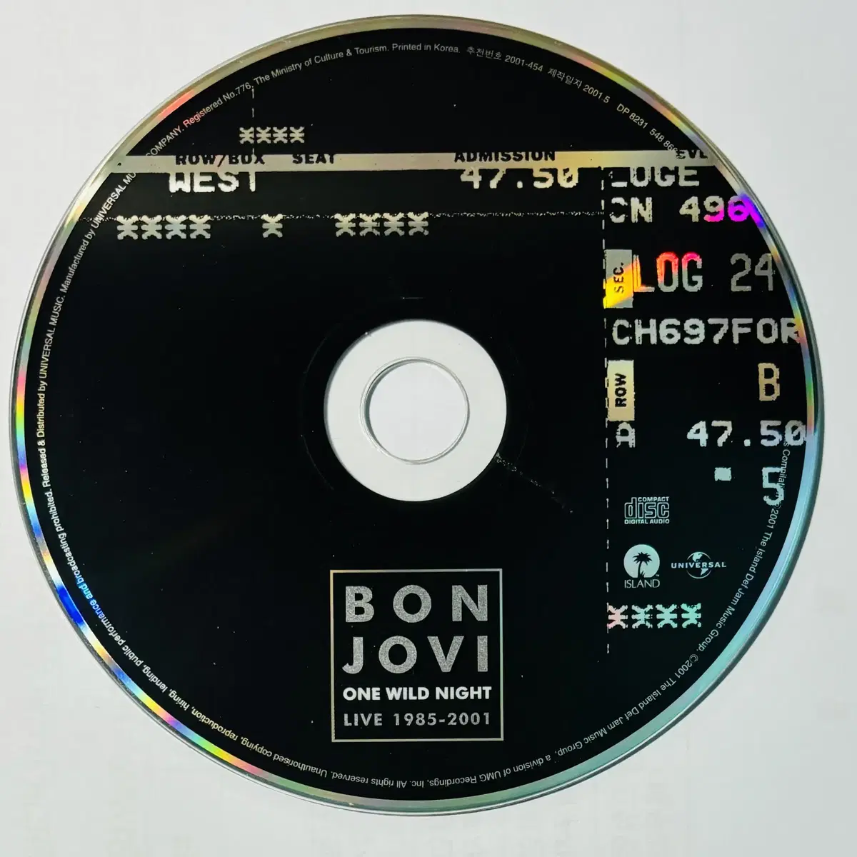 Bon Jovi - One Wild Night (CD)한국반2001NM-