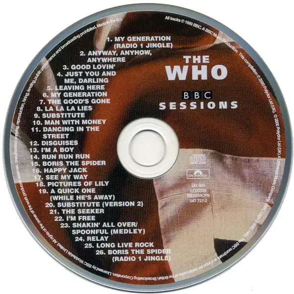 The Who - BBC Sessions (CD) 유럽반 2000 민트급