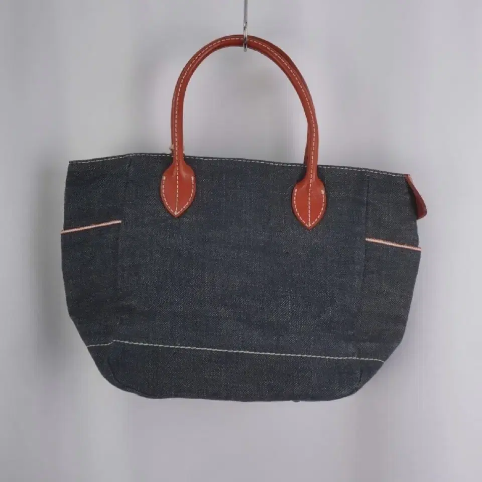 motto denim leather bag