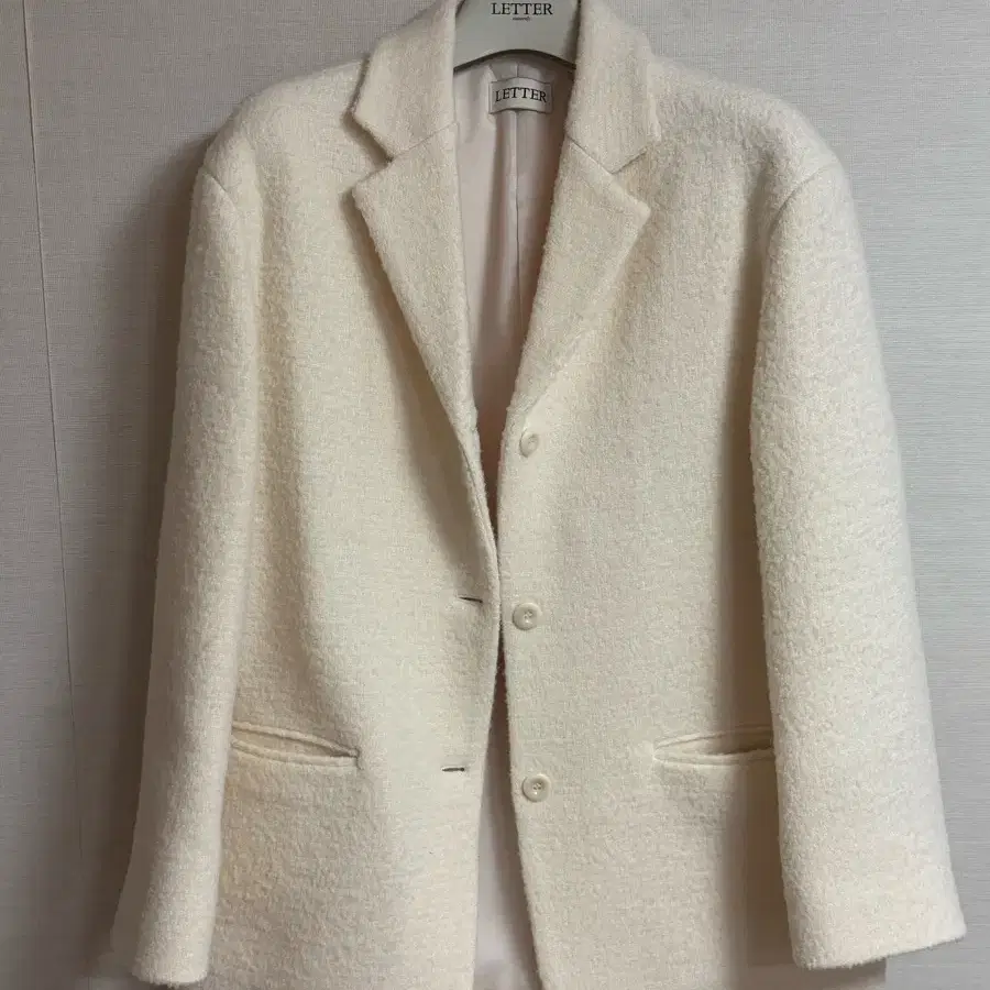 레터 테디 부클 코트 아이보리 M teddy boucle coat