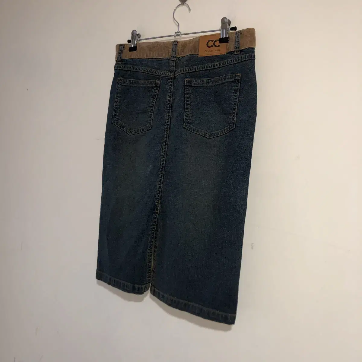 Vintage CC club camel denim midi sk