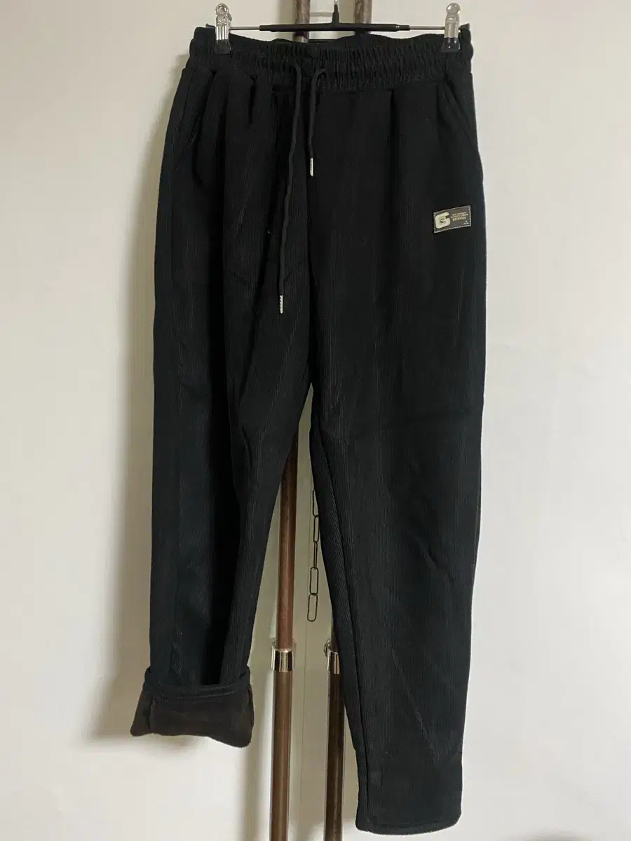 Banded Black Brushed Pants 88. new