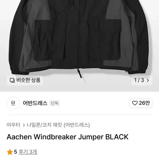 어반드레스 바람막이 Aachen Windbreaker Jumper BLA