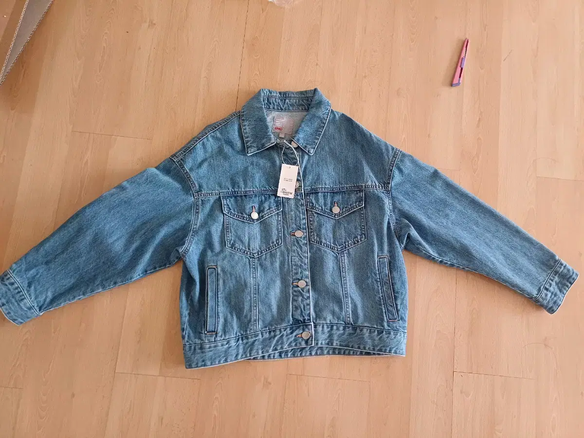 [Women's] Cropped Denim Jacket Spao Denim Jacket L Size 170 92A