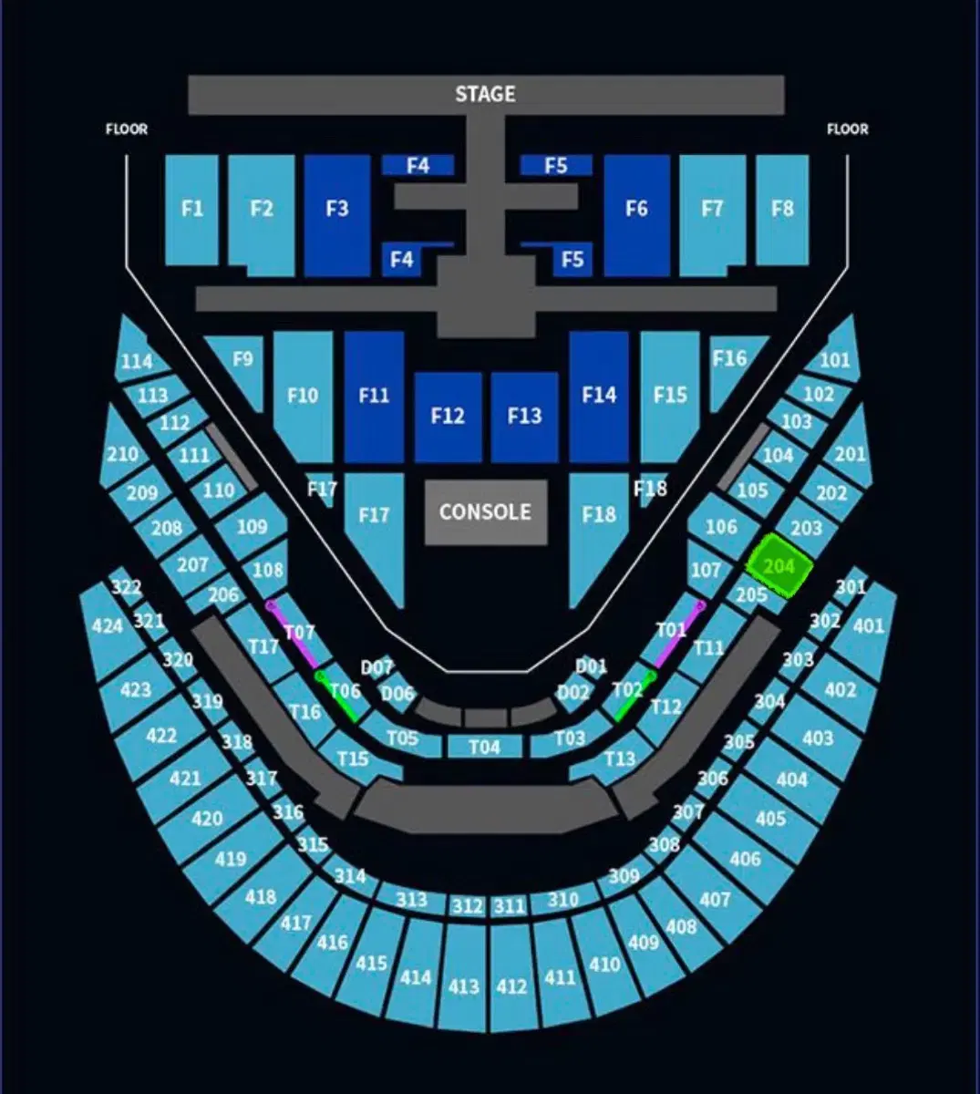 첫콘 2층)엔시티127 콘서트 칠콘 204구역 오블 a열 b열양도