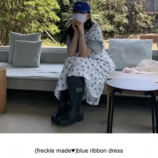 프레클 원피스 blue ribbon dress