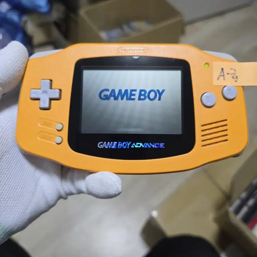 A-급 닌텐도 gba 게임보이어드밴스 오렌지 새액정커버 유리버전