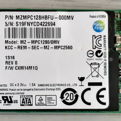 mSATA 128GB 삼성(MZMPC128HBFU-000MV)SSD