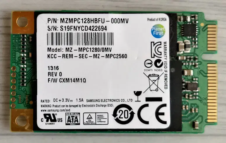 mSATA 128GB 삼성(MZMPC128HBFU-000MV)SSD