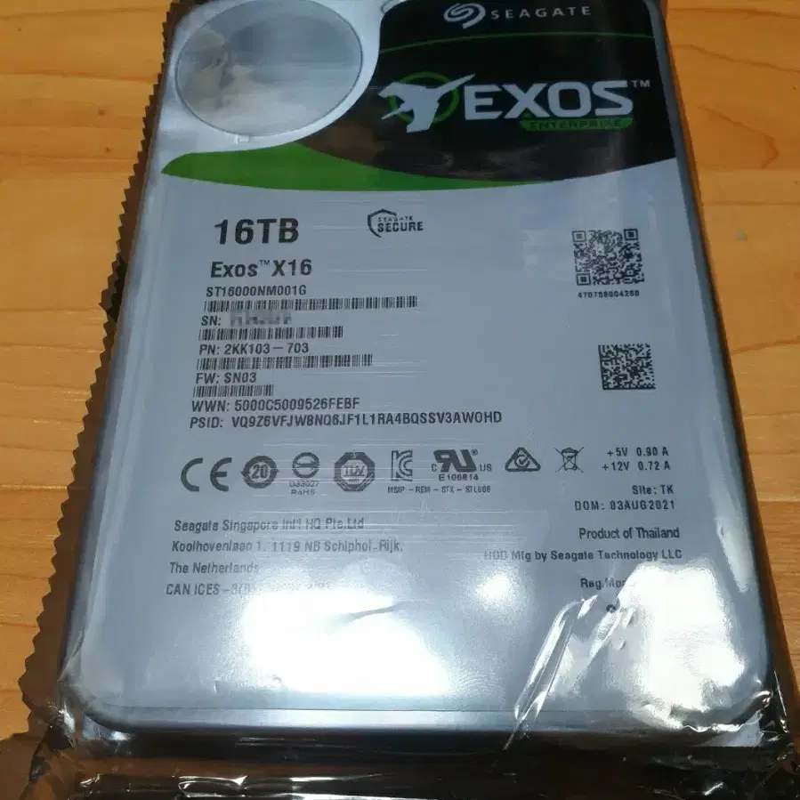 SEAGATE-EXOS X16(16TB)HDD/미개봉~팝니다