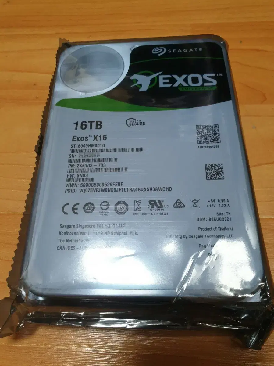 SEAGATE-EXOS X16(16TB)HDD/미개봉~팝니다