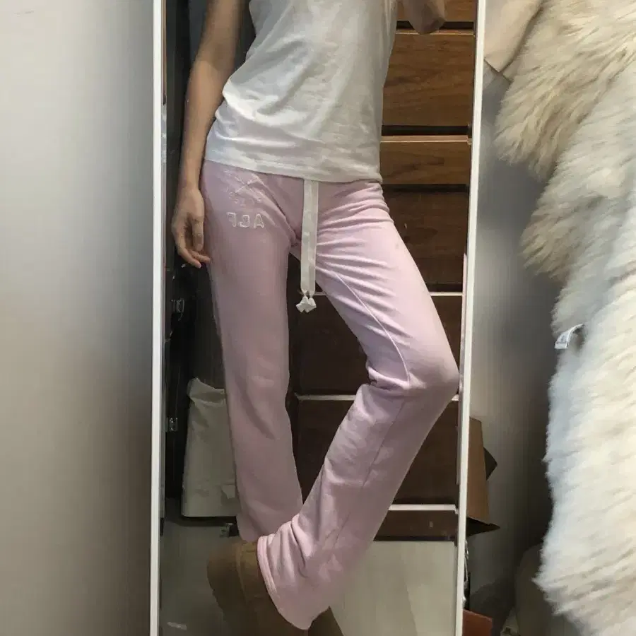 Light pink winter inner fleece pants