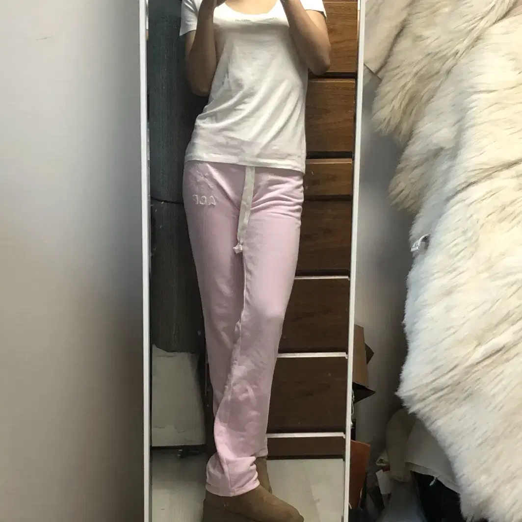 Light pink winter inner fleece pants