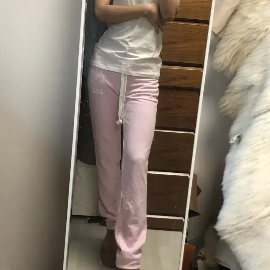 Light pink winter inner fleece pants