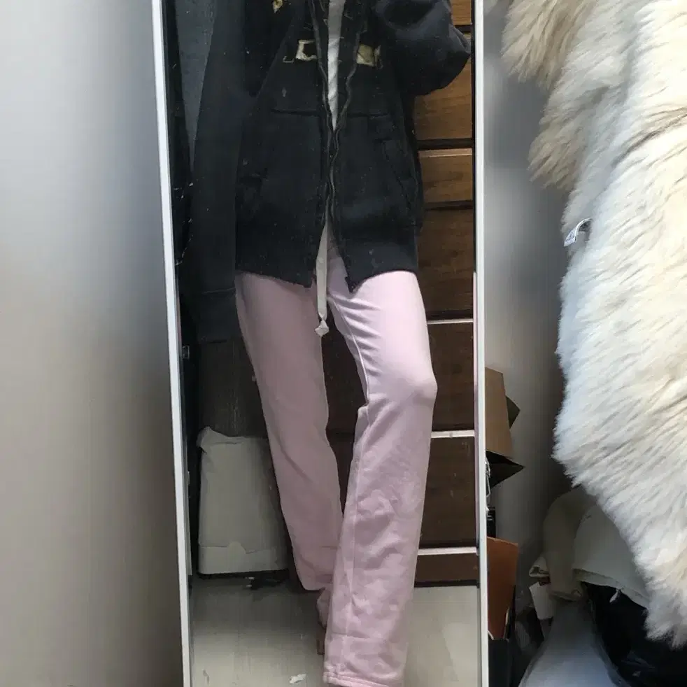 Light pink winter inner fleece pants