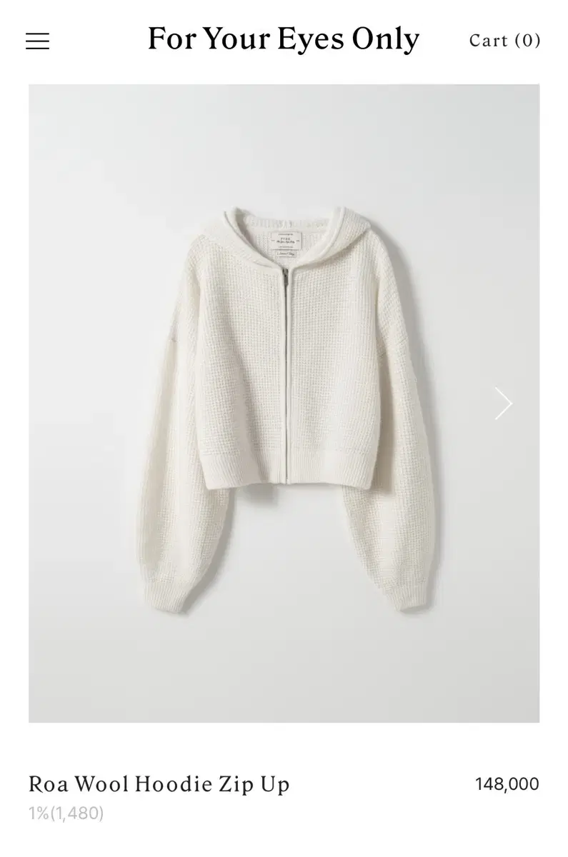 FYEO 포유어아이즈온리 roa wool hoodie zip up