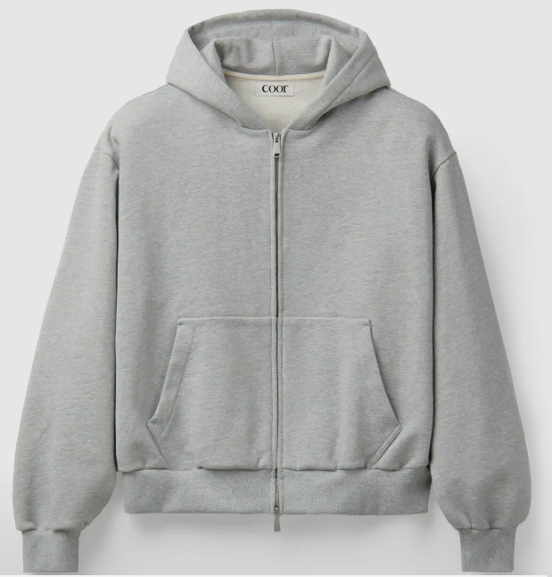 (XL) Coors Minimalist Cotton Hoodie Zip-up Grey