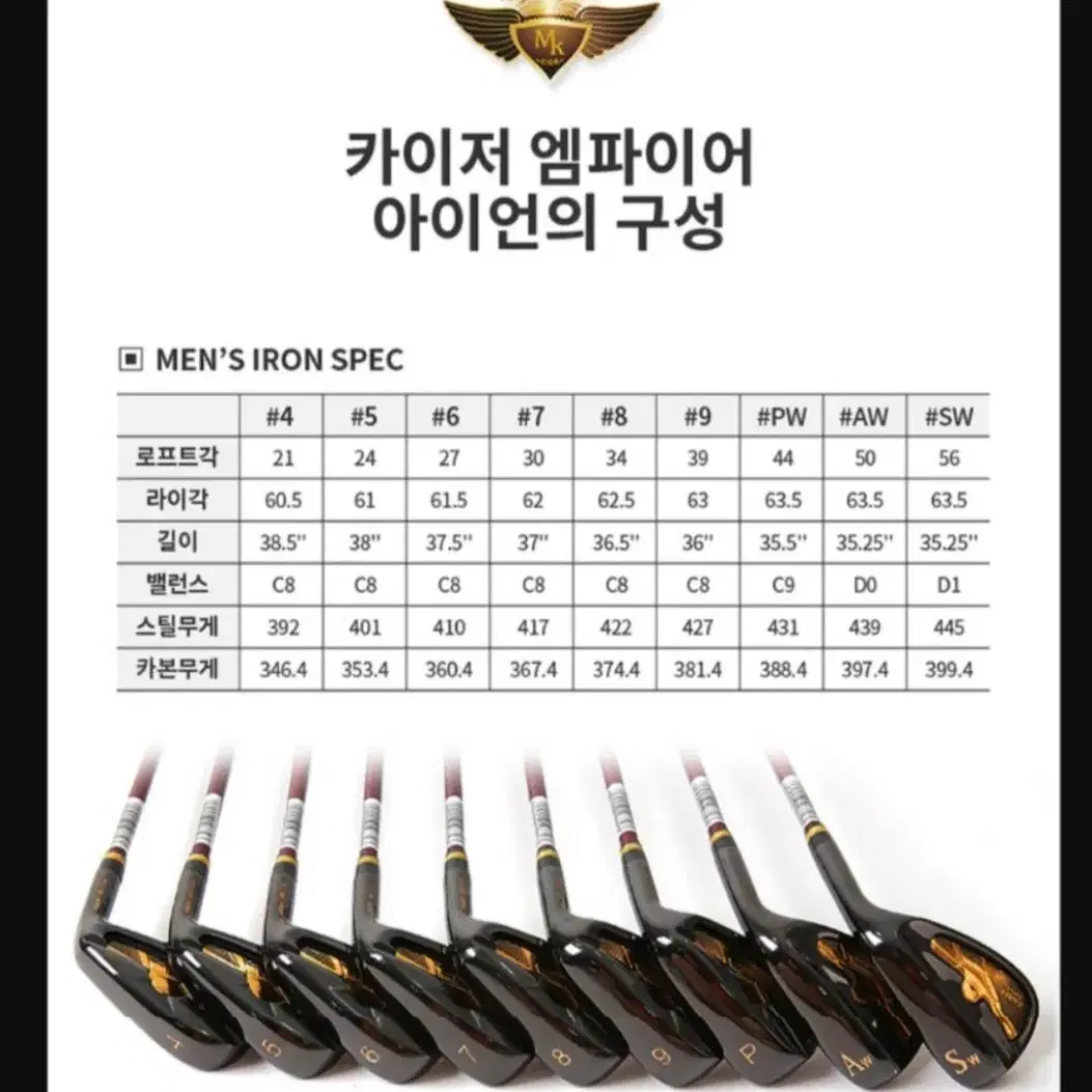 마쓰이카이저엠파이어남성용9아이언