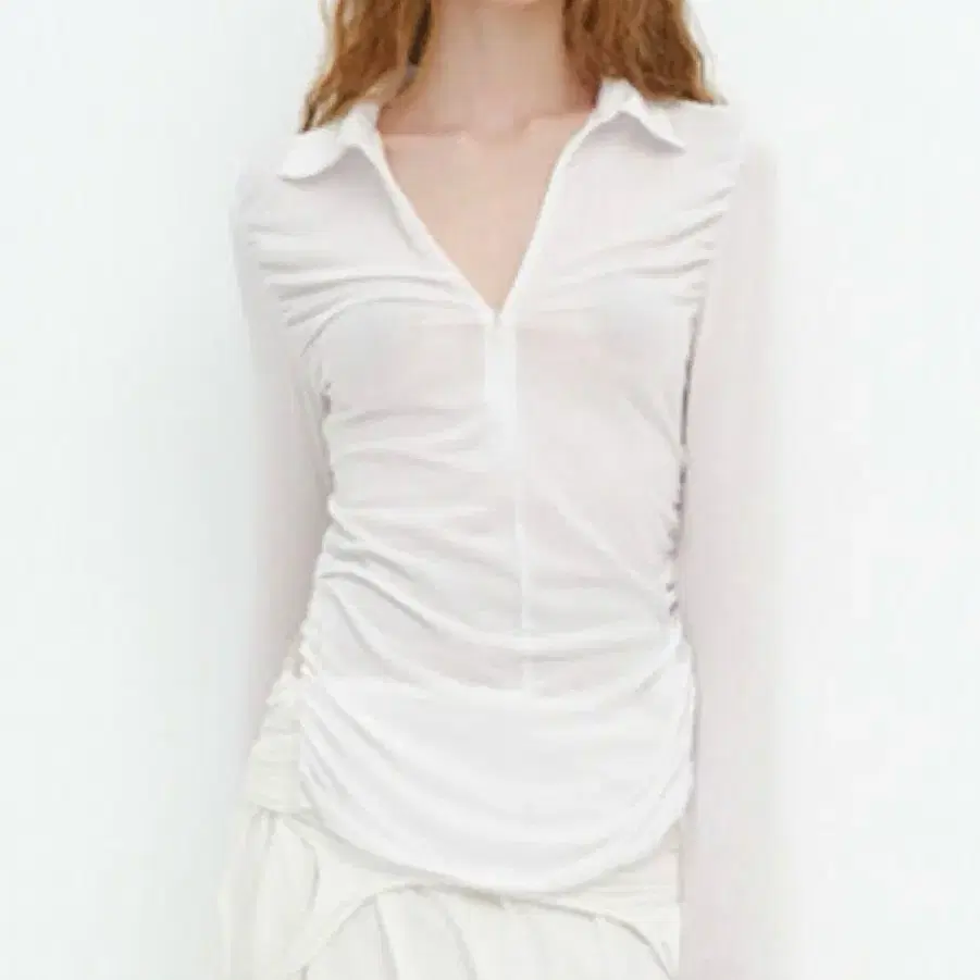 세릭 half zip collar top