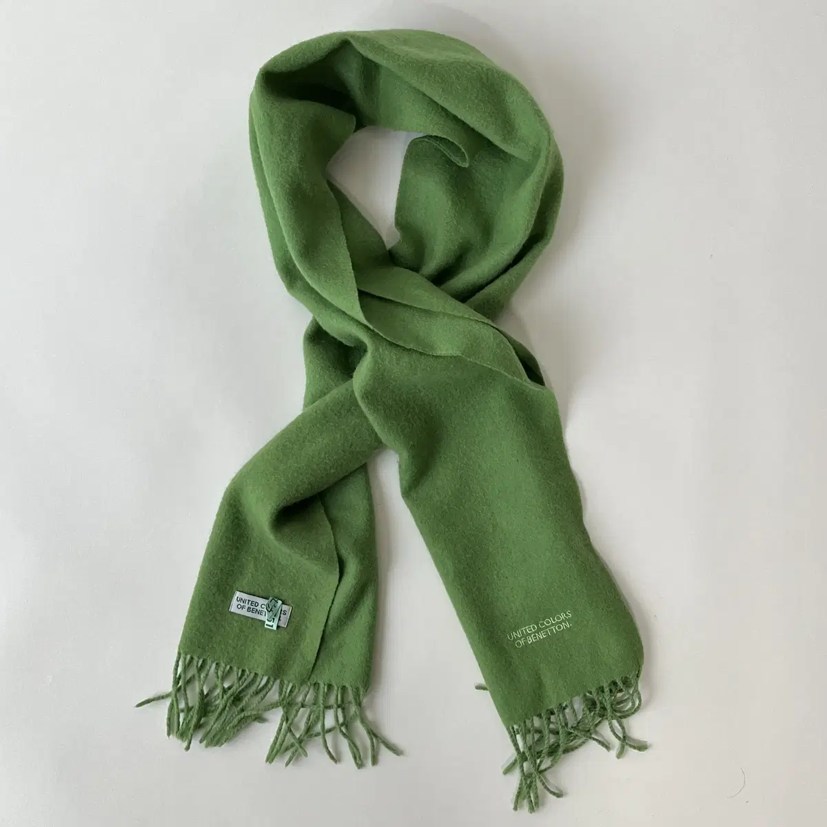 BENETTON green wool Muffler