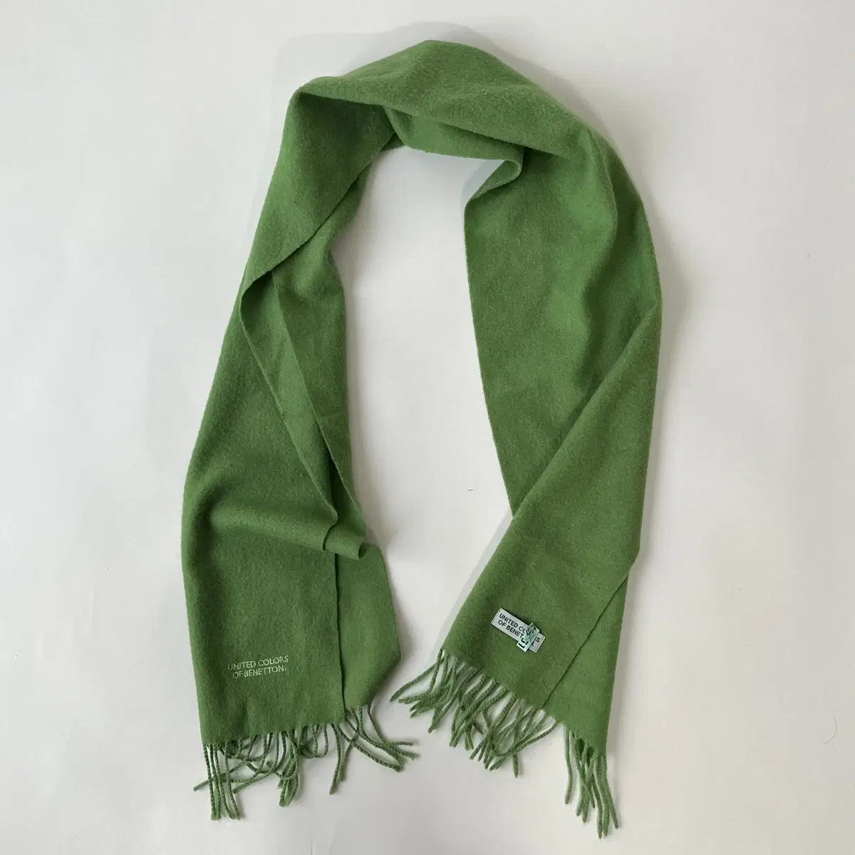 BENETTON green wool Muffler