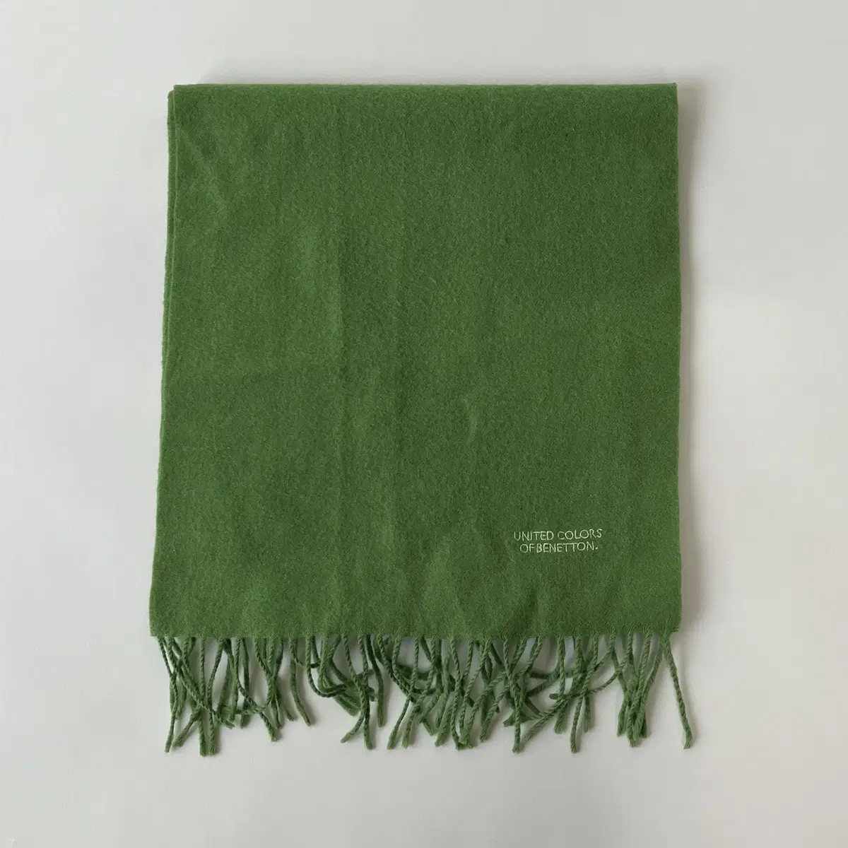 BENETTON green wool Muffler