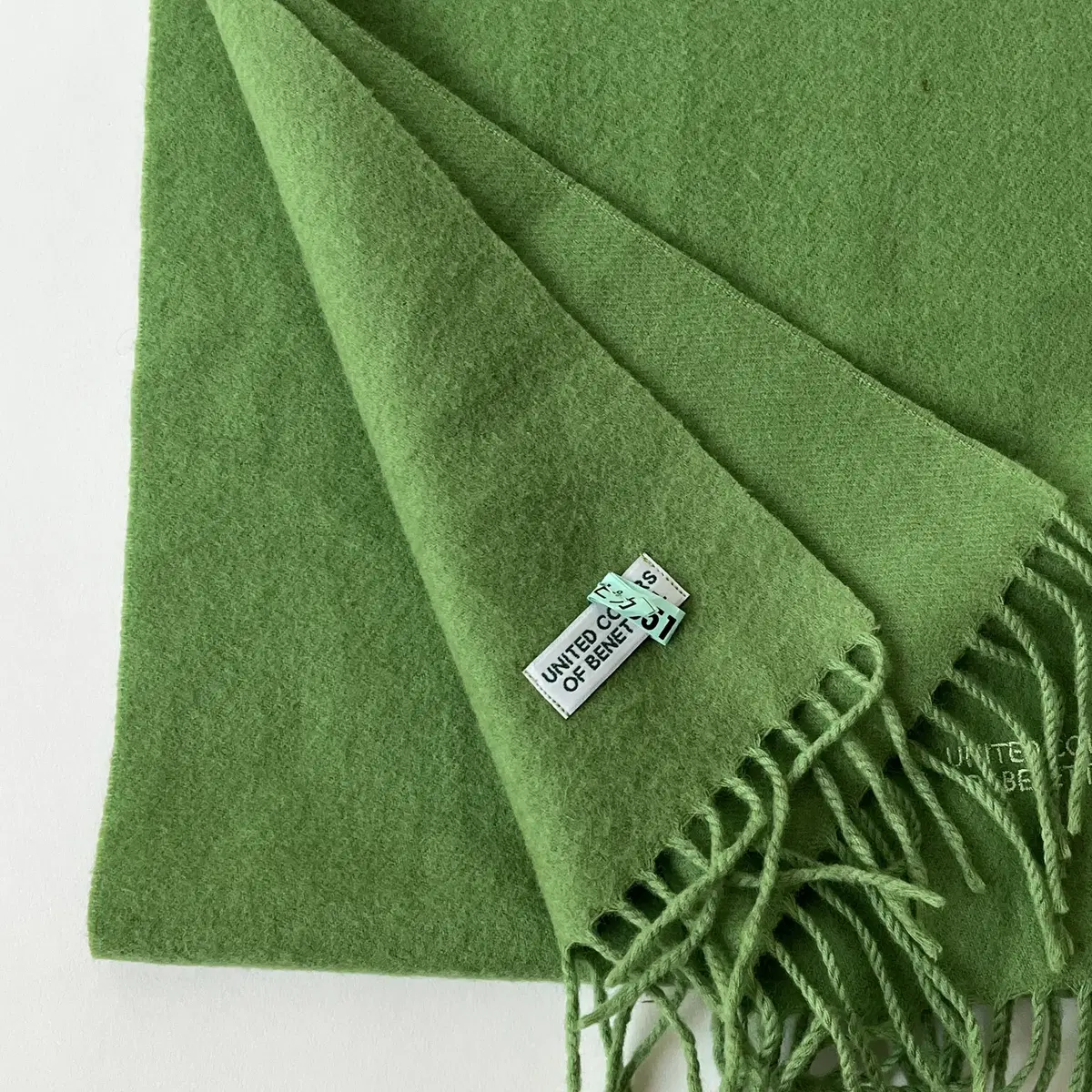 BENETTON green wool Muffler