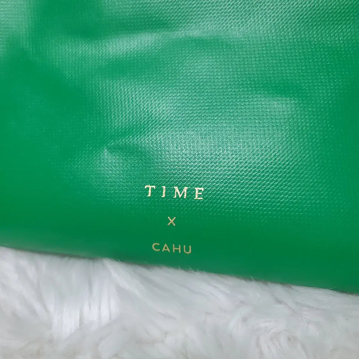 한섬 타임 TIME  x 카후 CAHU 그린 쇼퍼백