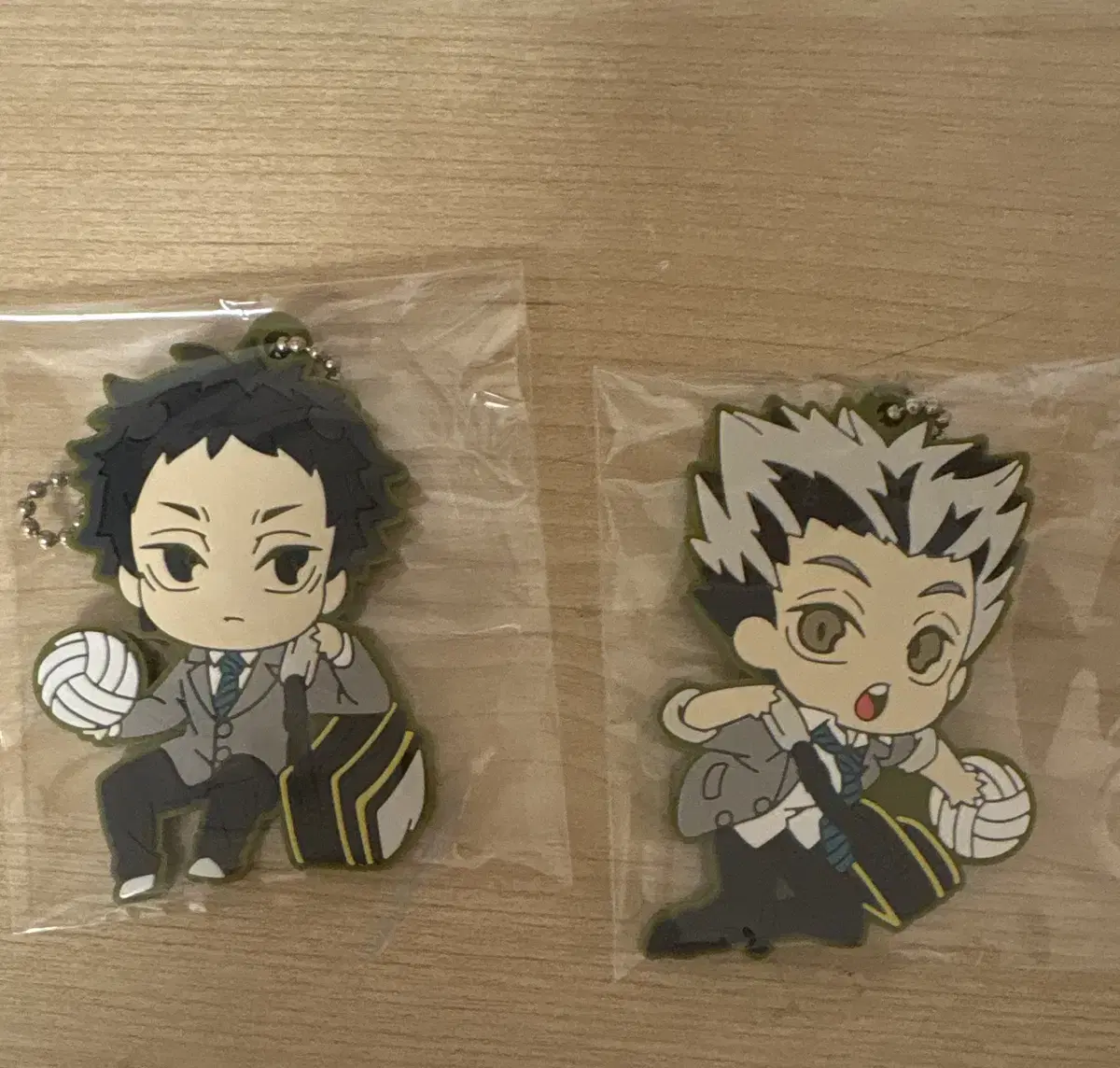 Haikyuu Rubber Keyring Bokuto,Akaashi (Take me quickly, zuu!!)