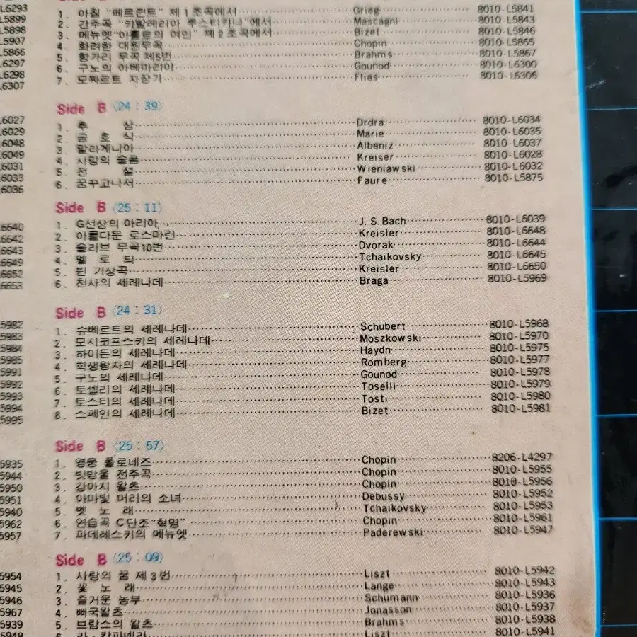 카세트 테이프, 외국곡 카세트 테이프 1세트