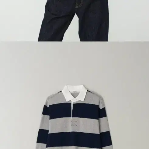 로우 Prep rugby shirt_grey/navy