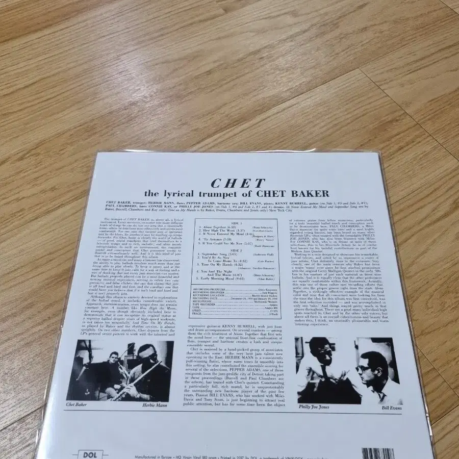 택포)Chet Baker 쳇 베이커-Chet 픽처 LP 개봉반