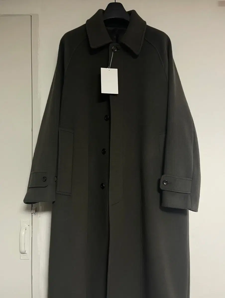 Blankroom Standard Balmacan Wool Coat Charcoal Brown 2 sizes