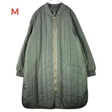 미사용 새상품 카키 M사이즈 퀼팅 자켓 패딩 롱 코트 블루종
