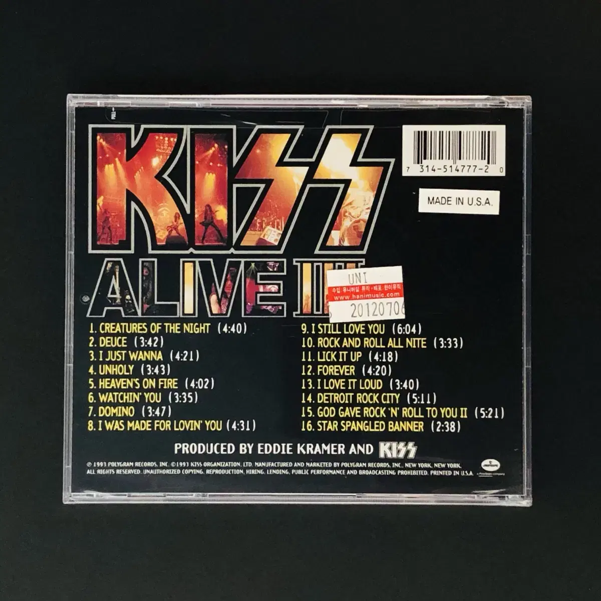 [CD미개봉] 키스 (Kiss) / Alive III