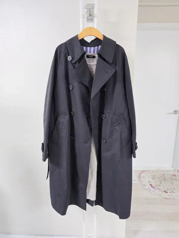 Tree Drawing Navy Trench Coat F