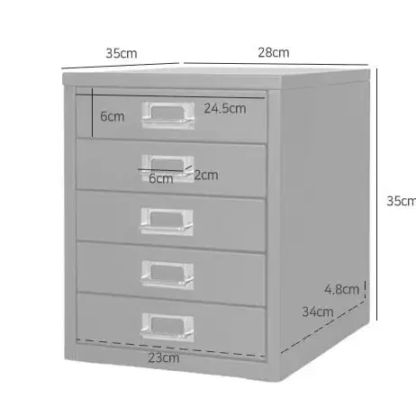 마켓비 KOMPANY 서랍장 5단 철제 캐비넷 서류함