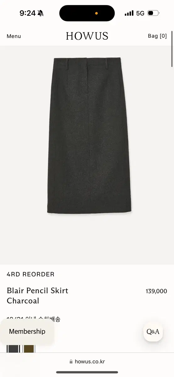 HOWUS Blair Pencil Skirt Charcoal M