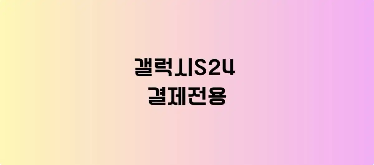 갤럭시S24 결제전용