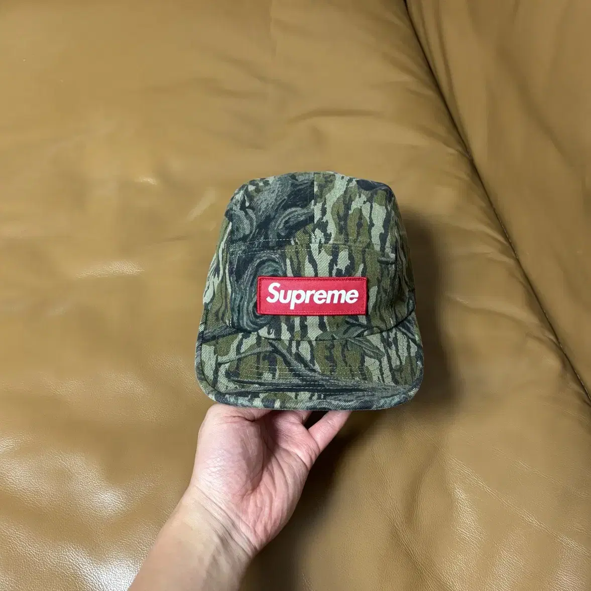 Supreme 슈프림 밀리터리 캠프캡 모자 Washed Oak Camo