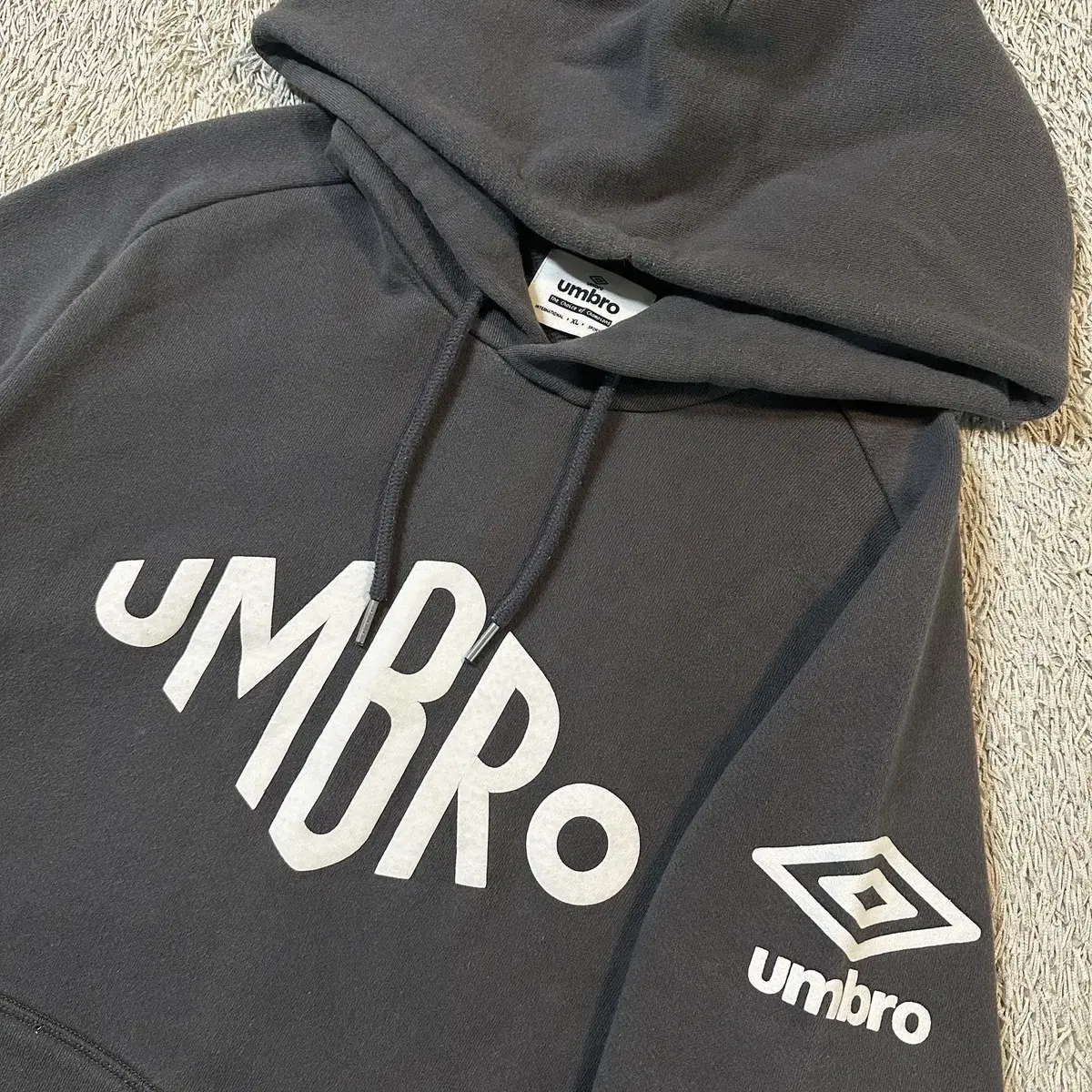 [XL] 엄브로 UMBRO 빅로고 후드티 다크그레이