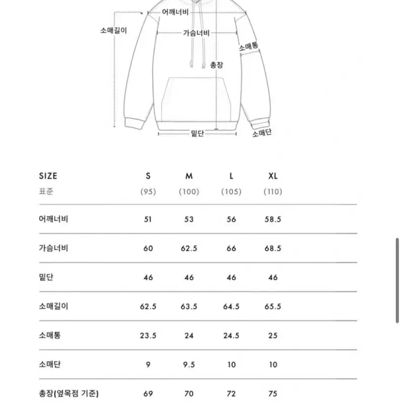 에이카화이트 네이비 후드티 S