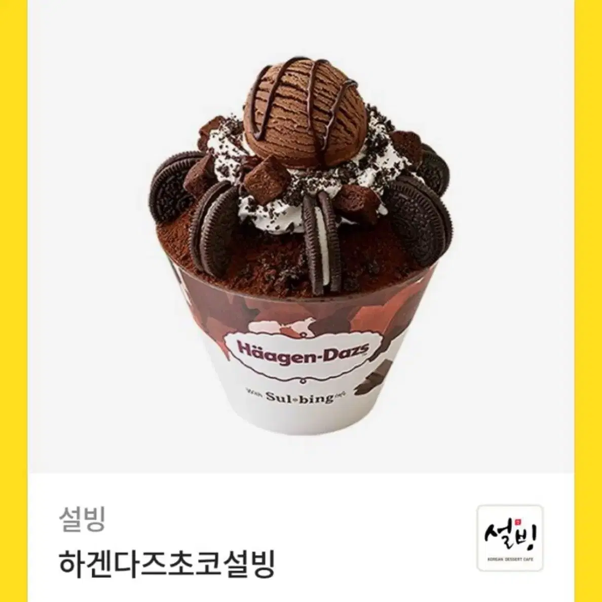 설빙 하겐다즈 초코설빙